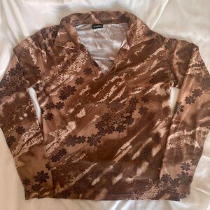 vintage y2k floral brown top